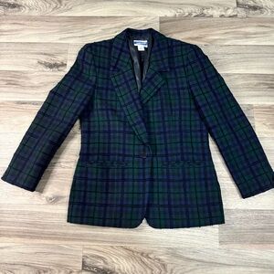 Vintage Pendleton Women's 100% Wool Scottish Tartan Plaid Classic Blazer Size 8